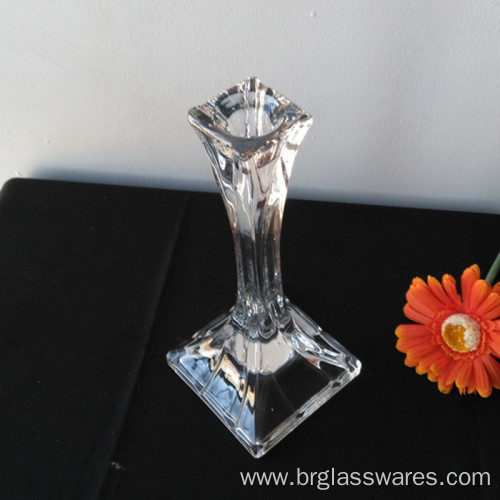 Square Large Crystal Glass Candle Holder